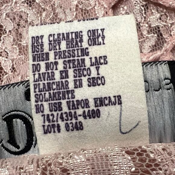 RARE Dawn Joy Blush Pink Lace Maxi Dress Vintage 90s Collectible Corset Coquette - Picture 11 of 15